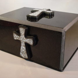 Mosaic Cross on Black Granite