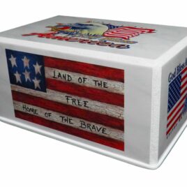 American Flag And Eagle Urn